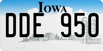 IA license plate DDE950