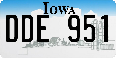 IA license plate DDE951