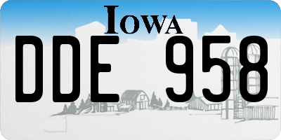 IA license plate DDE958