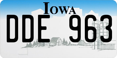IA license plate DDE963