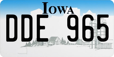 IA license plate DDE965