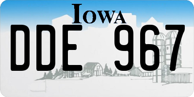 IA license plate DDE967