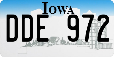 IA license plate DDE972