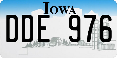 IA license plate DDE976