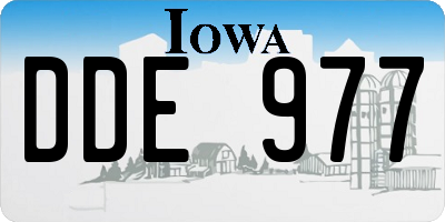 IA license plate DDE977
