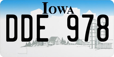 IA license plate DDE978