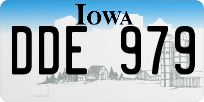 IA license plate DDE979