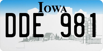IA license plate DDE981