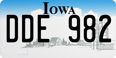 IA license plate DDE982