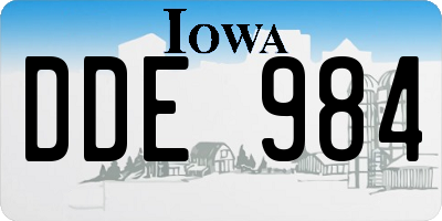 IA license plate DDE984