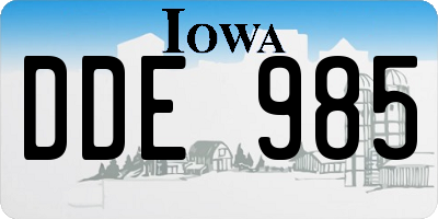 IA license plate DDE985
