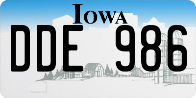 IA license plate DDE986