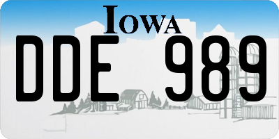 IA license plate DDE989