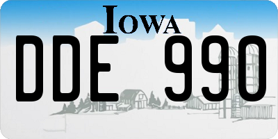 IA license plate DDE990
