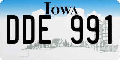 IA license plate DDE991