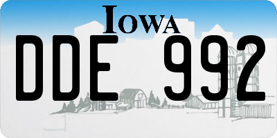 IA license plate DDE992