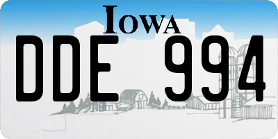 IA license plate DDE994
