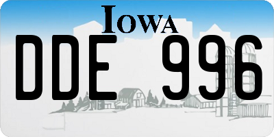 IA license plate DDE996