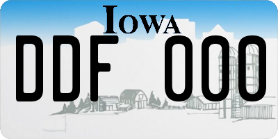 IA license plate DDF000
