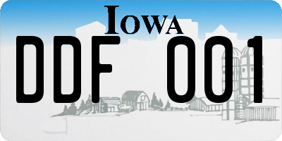 IA license plate DDF001