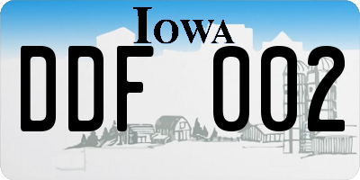 IA license plate DDF002