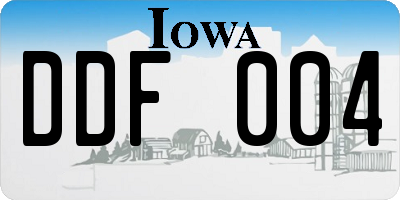 IA license plate DDF004