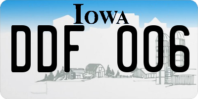 IA license plate DDF006