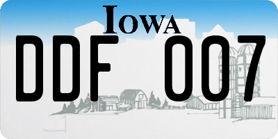 IA license plate DDF007