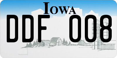 IA license plate DDF008
