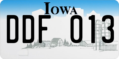 IA license plate DDF013