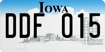 IA license plate DDF015