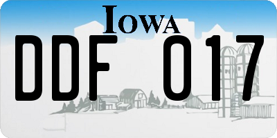 IA license plate DDF017