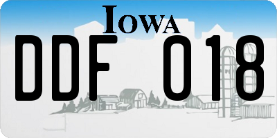 IA license plate DDF018