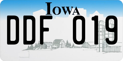 IA license plate DDF019