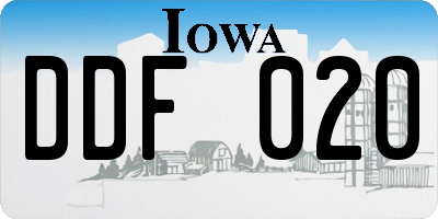 IA license plate DDF020