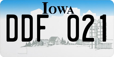 IA license plate DDF021
