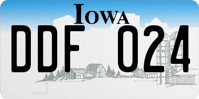 IA license plate DDF024