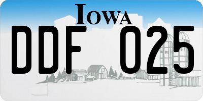 IA license plate DDF025