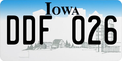 IA license plate DDF026