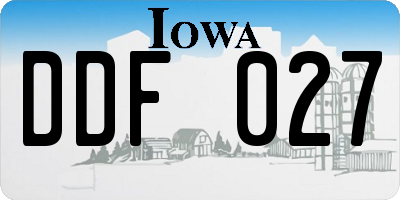 IA license plate DDF027