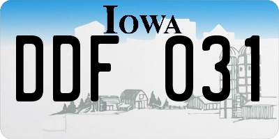IA license plate DDF031