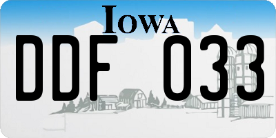 IA license plate DDF033