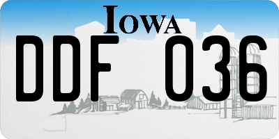 IA license plate DDF036