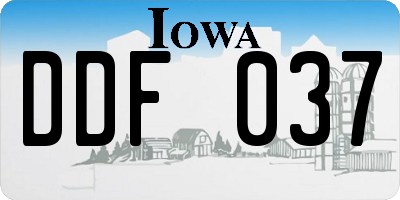 IA license plate DDF037