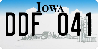 IA license plate DDF041