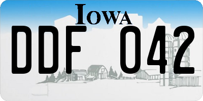 IA license plate DDF042