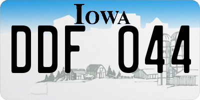 IA license plate DDF044