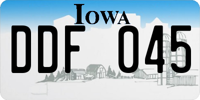 IA license plate DDF045