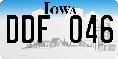 IA license plate DDF046