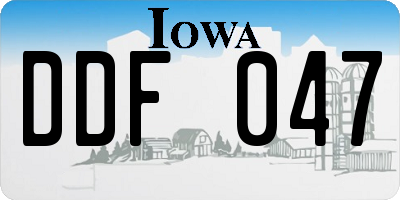 IA license plate DDF047